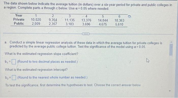 Solved Calculate the simple linear regression test statistic | Chegg.com