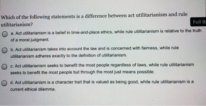 act vs rule utilitarianism doctor example