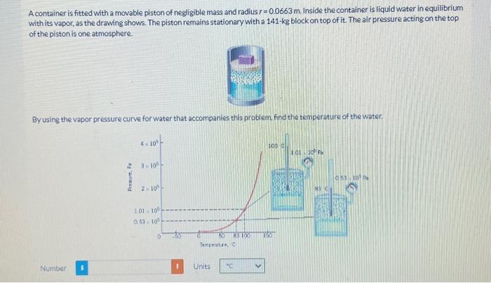 Solved A container is fitted with a movable piston of | Chegg.com