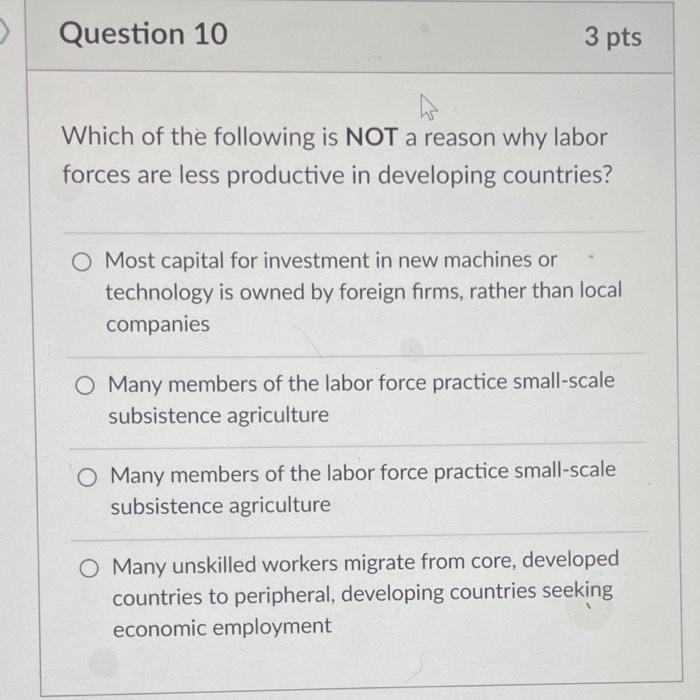 Solved > Question 10 3 pts Which of the following is NOT a | Chegg.com