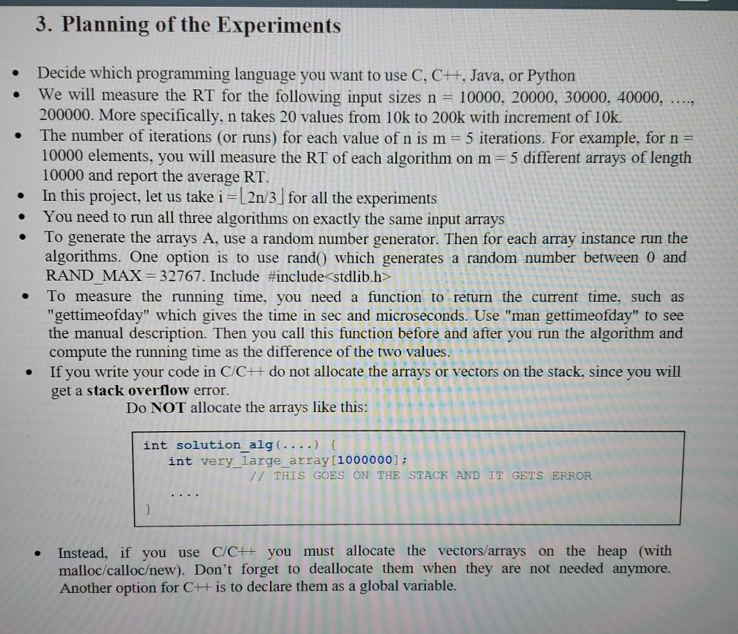 Solved 2. The Problem & Algorithms to be Implemented and | Chegg.com