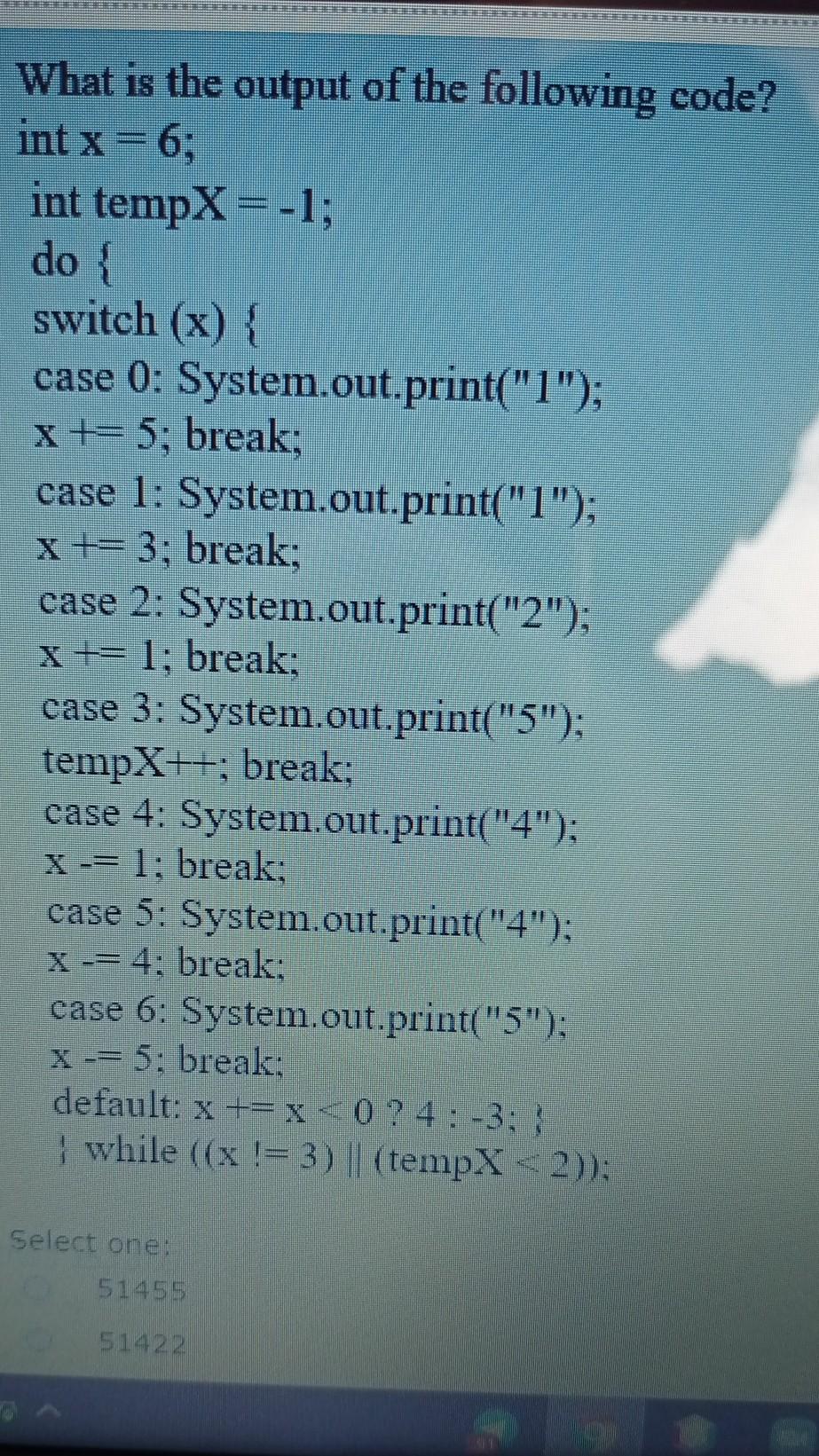 Solved What is the output of the following code? int x = 6; | Chegg.com