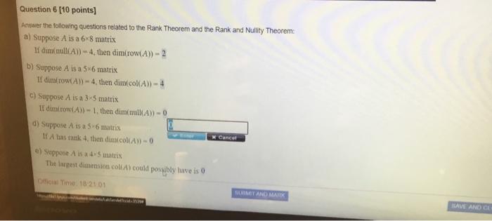 Solved Question 6 [10 points) Answer the following questions | Chegg.com