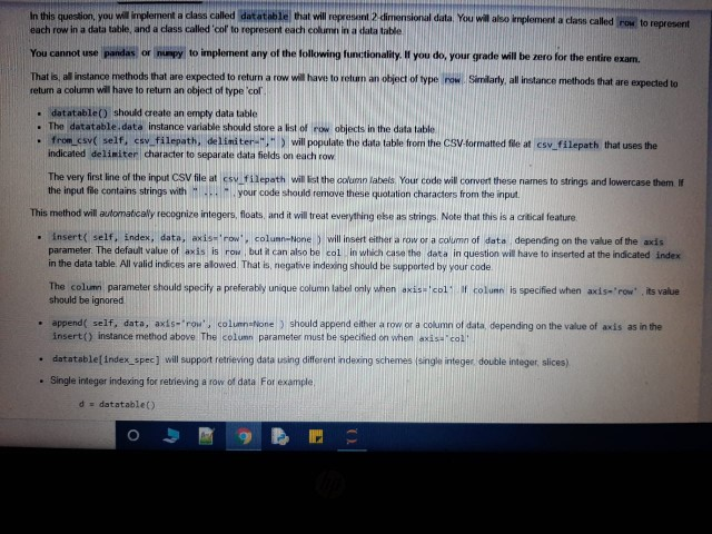 In this question, you will implement a class called | Chegg.com