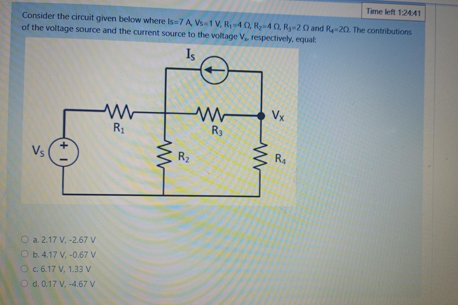 Solved Time left 1:24:41 Consider the circuit given below | Chegg.com