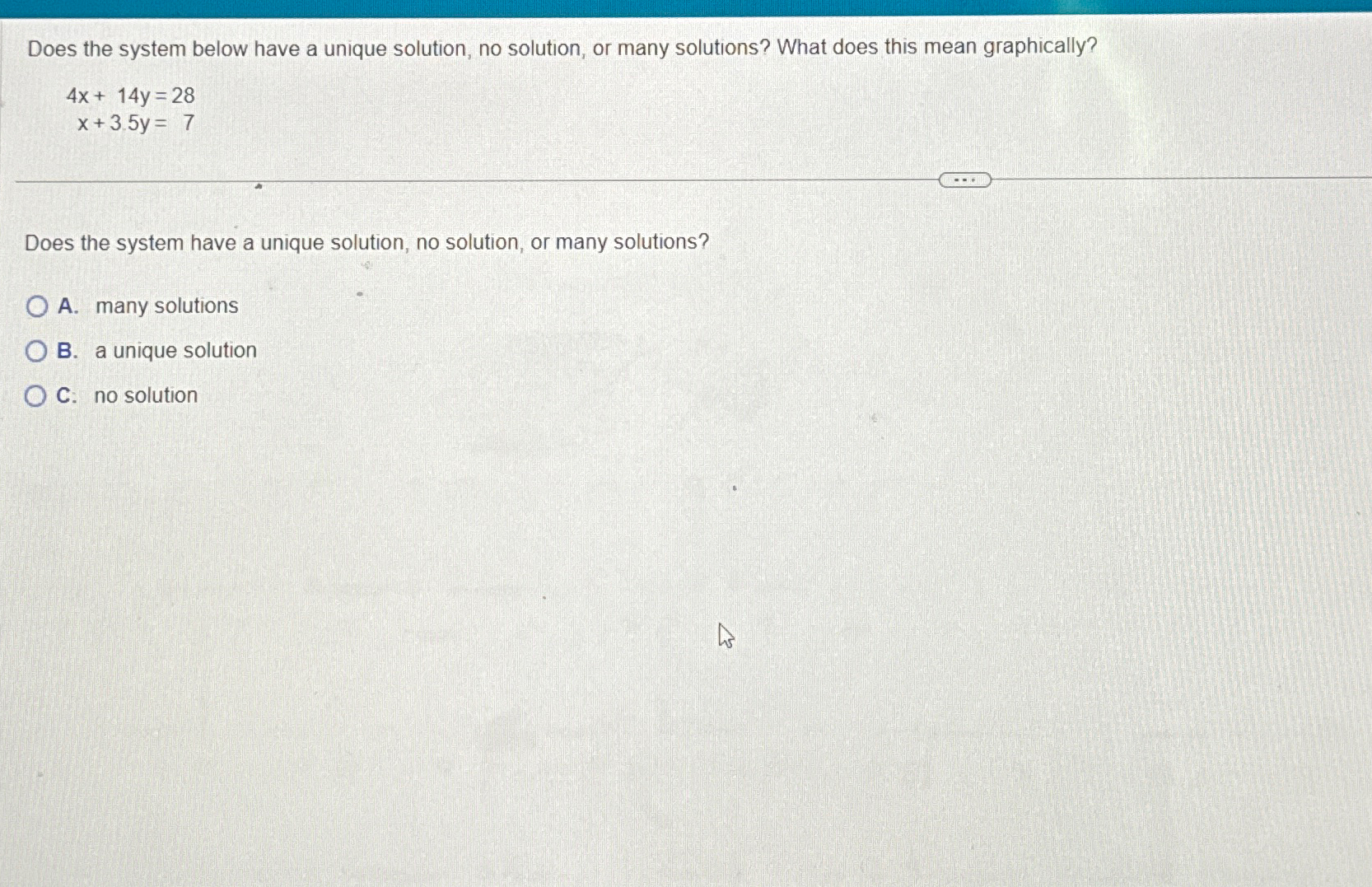 Solved Does the system below have a unique solution, no | Chegg.com