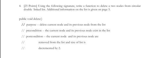 Solved Information for Problem #4 public class DoubleList | Chegg.com