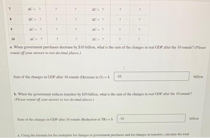 Solved Fiscal Policy - End Of Chapter Problem Show Why A $10 | Chegg.com