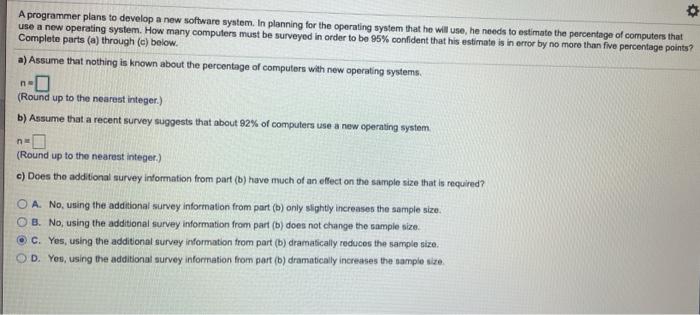 Solved A programmer plans to develop a new software system. | Chegg.com