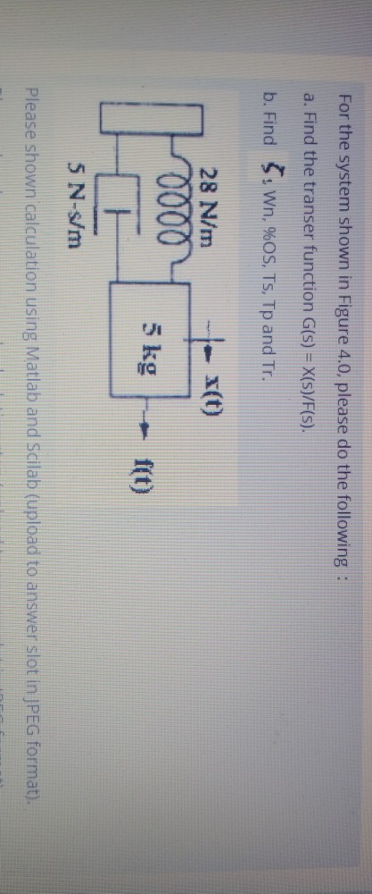 Solved For the system shown in Figure 4.0, please do the | Chegg.com