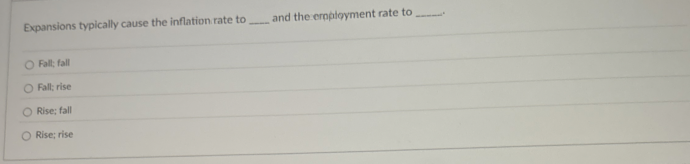 Solved Expansions typically cause the inflation rate toand | Chegg.com
