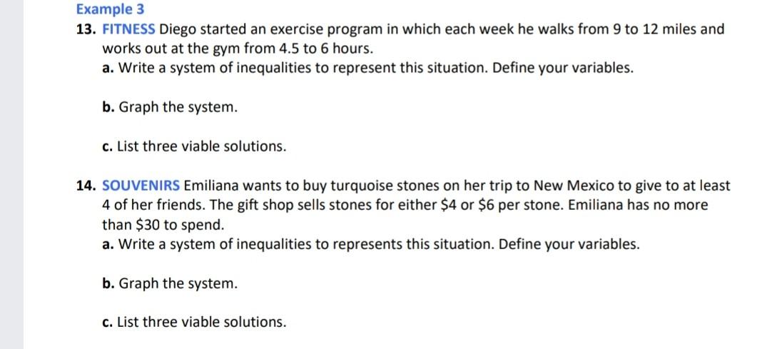 Solved Example 3 13. FITNESS Diego started an exercise | Chegg.com