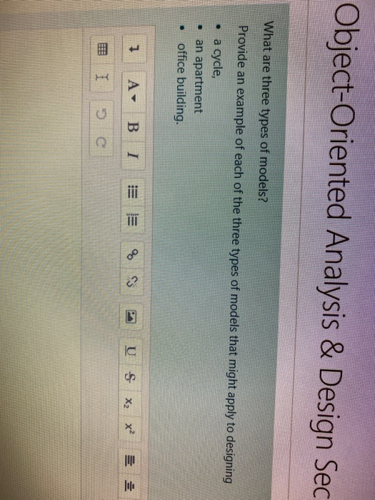 Solved Object-Oriented Analysis & Design Sec What are three | Chegg.com