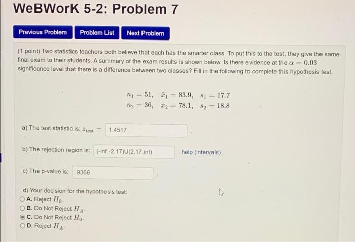 Solved WebWork 5-2: Problem 7 Previous Problem Problem List | Chegg.com