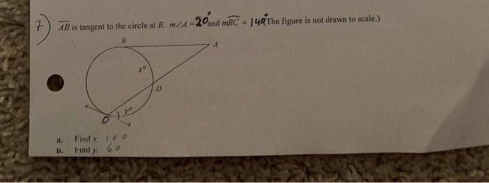 Solved AB Is Tangent To The Circle At B. M/A=20and MBC = | Chegg.com