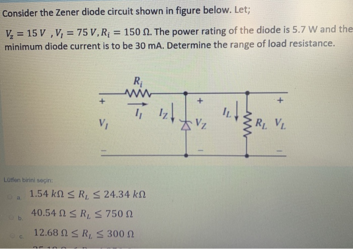 Solved Consider The Zener Diode Circuit Shown In Figure | Chegg.com