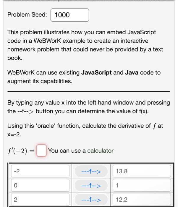 Solved Problem Seed: This problem illustrates how you can | Chegg.com