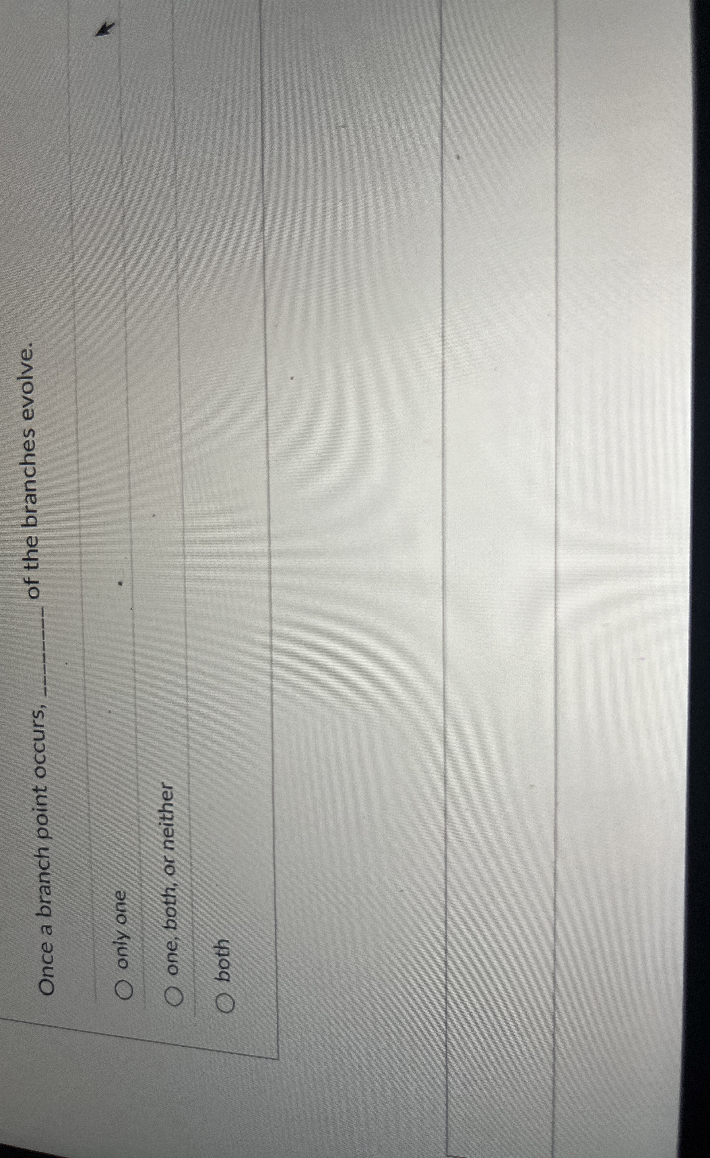 Solved once a branch point occurs _____ ﻿of the branches