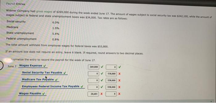 solved-payroll-entries-widmer-company-had-gross-wages-of-chegg