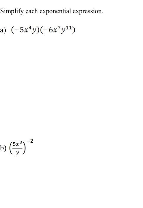 Solved Simplify each exponential expression. a) | Chegg.com