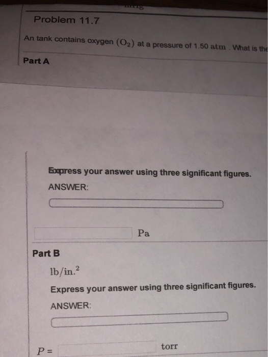 O2 Tank Equation Solved Problem 11.7 An tank contains oxygen (O2) at a | Chegg.com