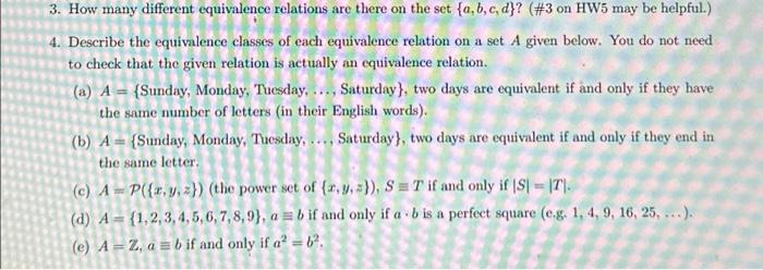 Solved 3. How Many Different Equivalence Relations Are There | Chegg.com