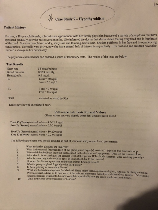 case study of patient with hypothyroidism