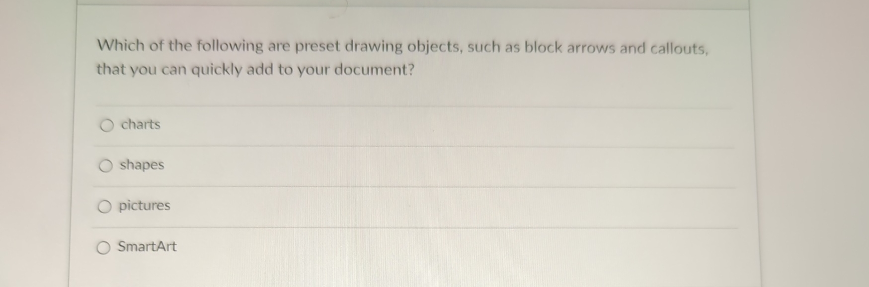 Solved Which of the following are preset drawing objects, | Chegg.com