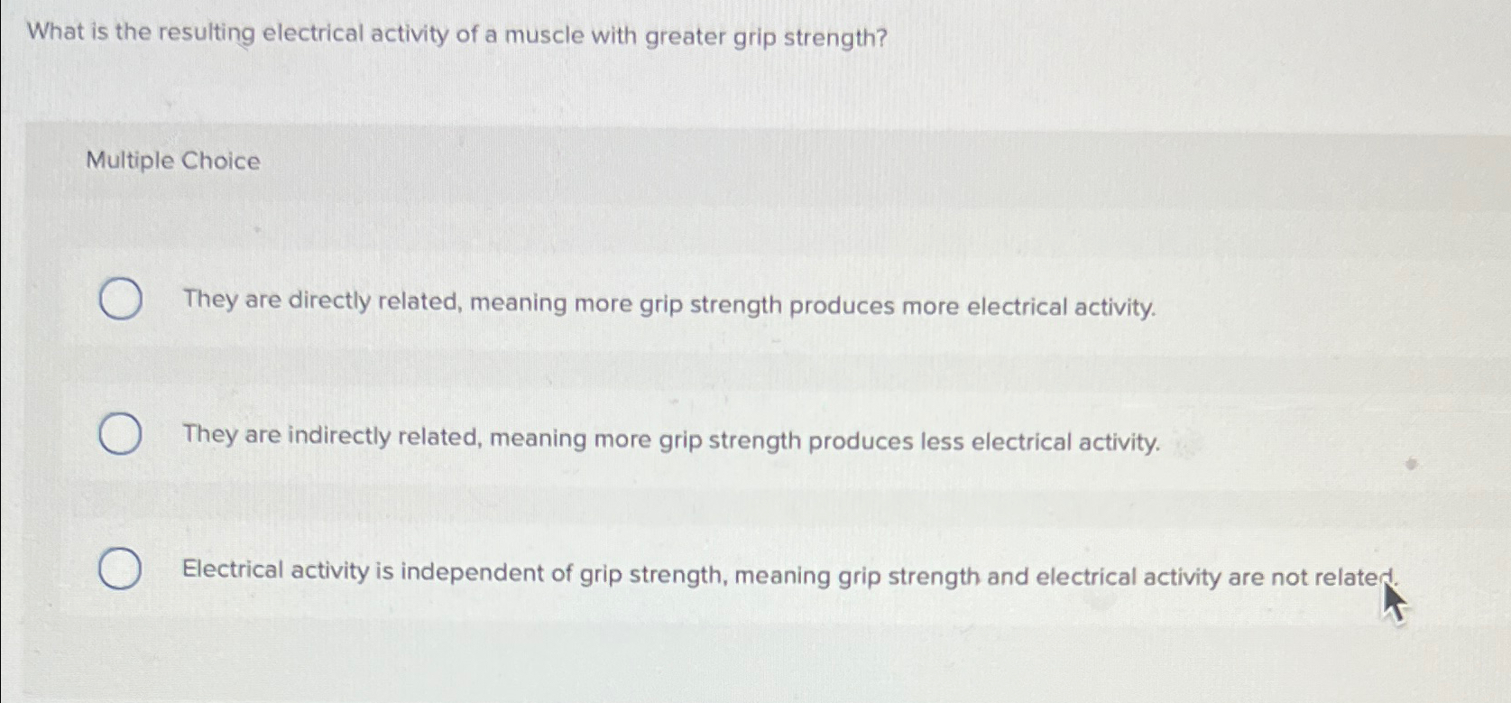Solved What is the resulting electrical activity of a muscle | Chegg.com
