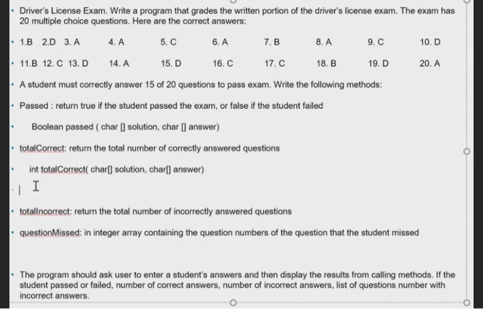 drivers license exam