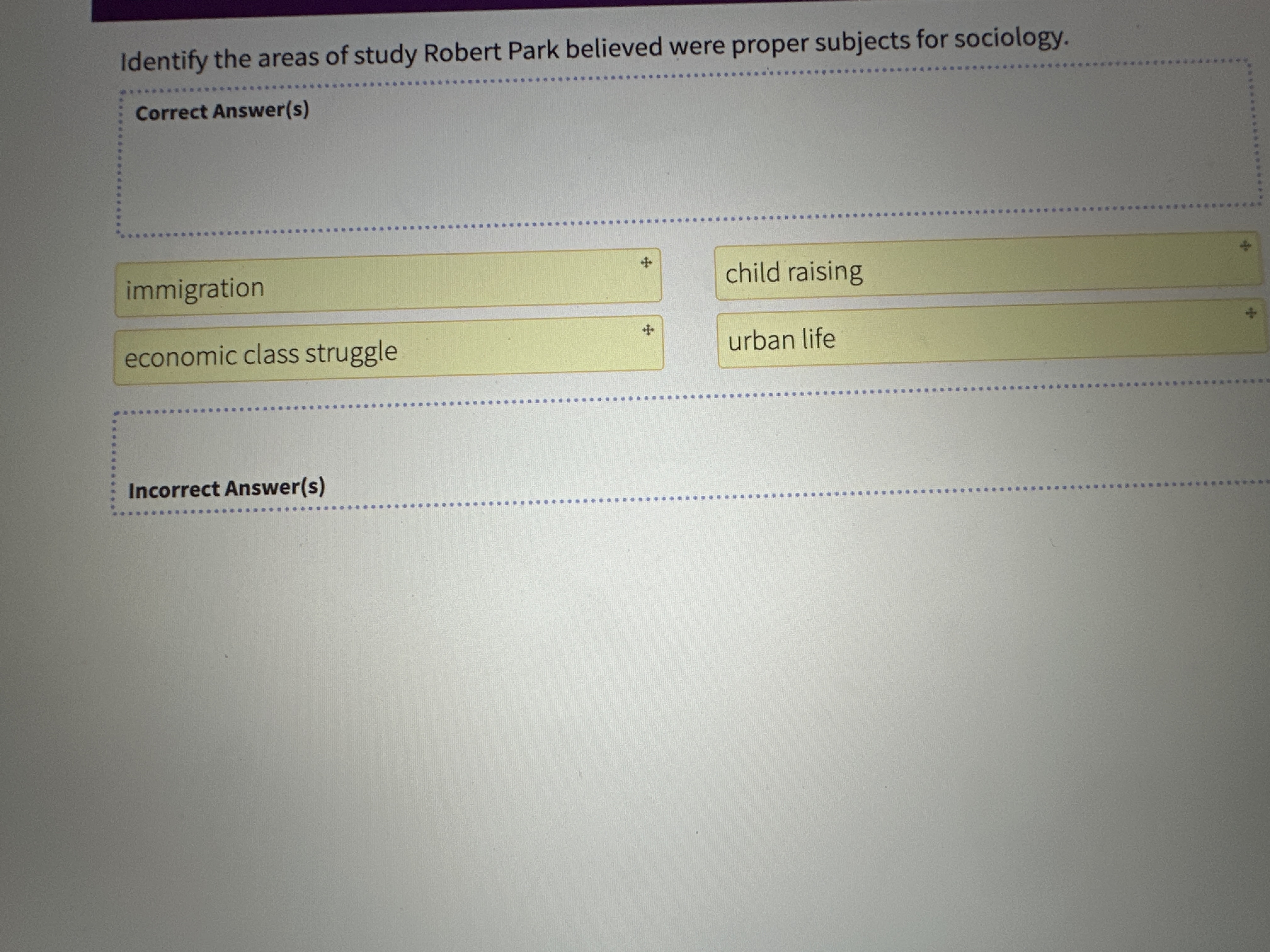 Solved Identify the areas of study Robert Park believed were | Chegg.com