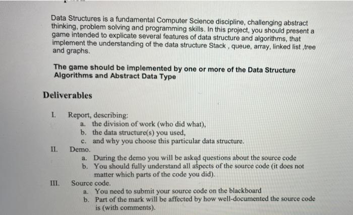 Solved Data Structures is a fundamental Computer Science | Chegg.com