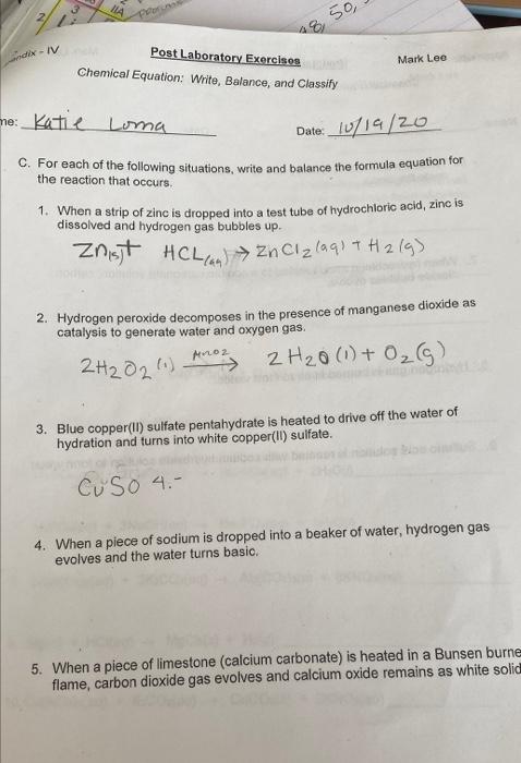 Solved C. For each of the following situations, write and | Chegg.com