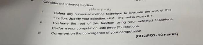 Solved Consider the following function i. Select any | Chegg.com