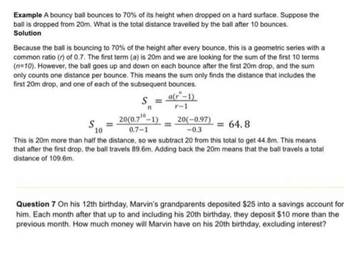 solved-example-a-bouncy-ball-bounces-to-70-of-its-height-chegg