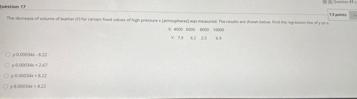 Solved Question 170 Question 17 15 points The decrease of | Chegg.com