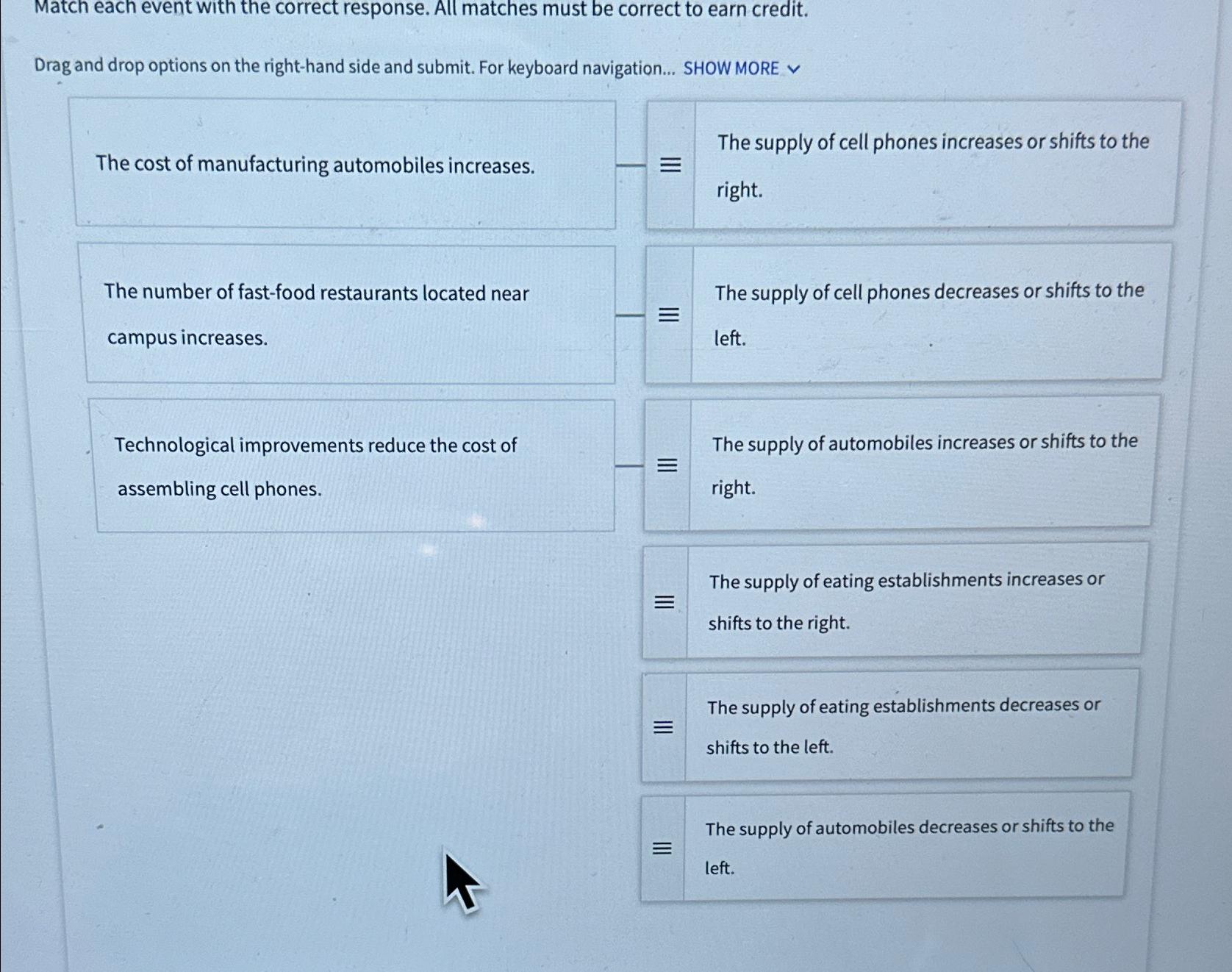 Solved Match each event with the correct response. All | Chegg.com