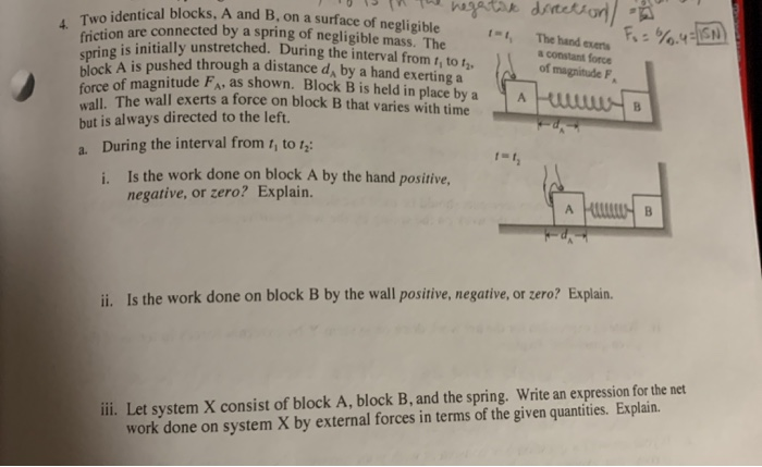 Solved 4. Two Identical Blocks, A And B. On A Surface Of | Chegg.com