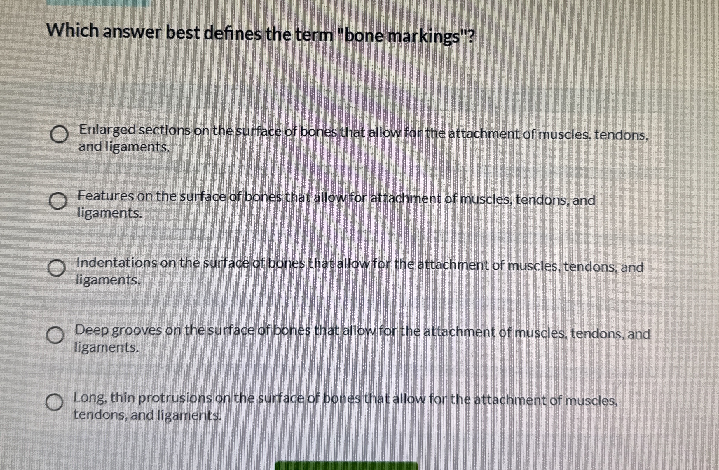Solved Which answer best defines the term "bone