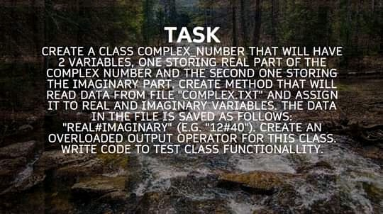 Solved TASK CREATE A CLASS COMPLEX NUMBER THAT WILL HAVE 2 | Chegg.com