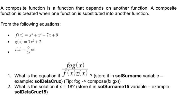 Solved A composite function is a function that depends on | Chegg.com