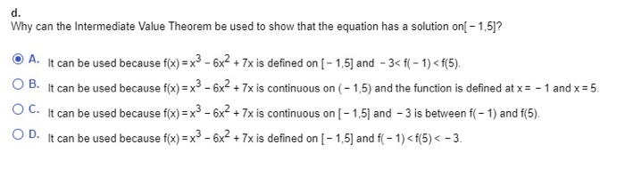 Solved Use The Intermediate Value Theorem To Show That The | Chegg.com