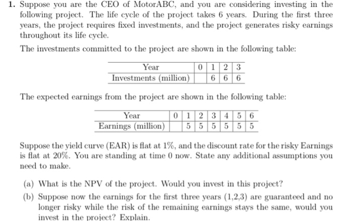 Solved 1. Suppose you are the CEO of MotorABC, and you are | Chegg.com
