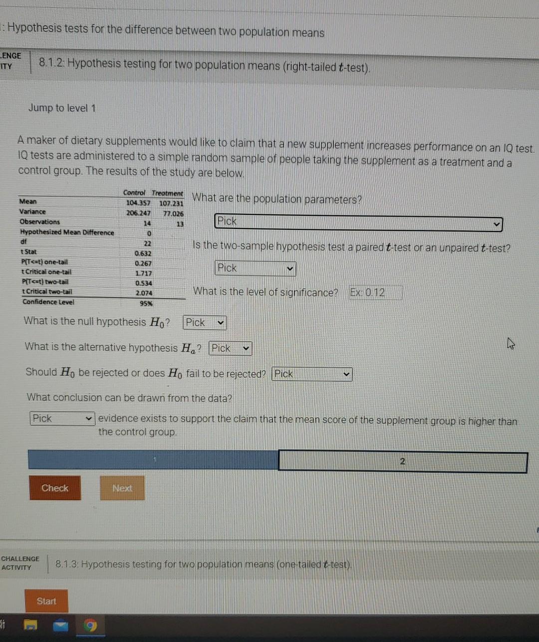 hypothesis testing difference of two means calculator