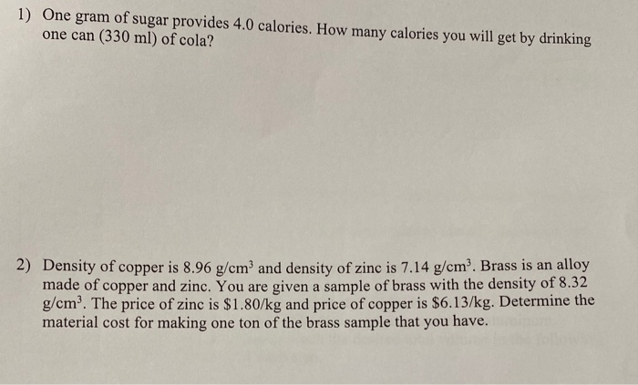 1-one-gram-of-sugar-provides-4-0-calories-how-many-chegg