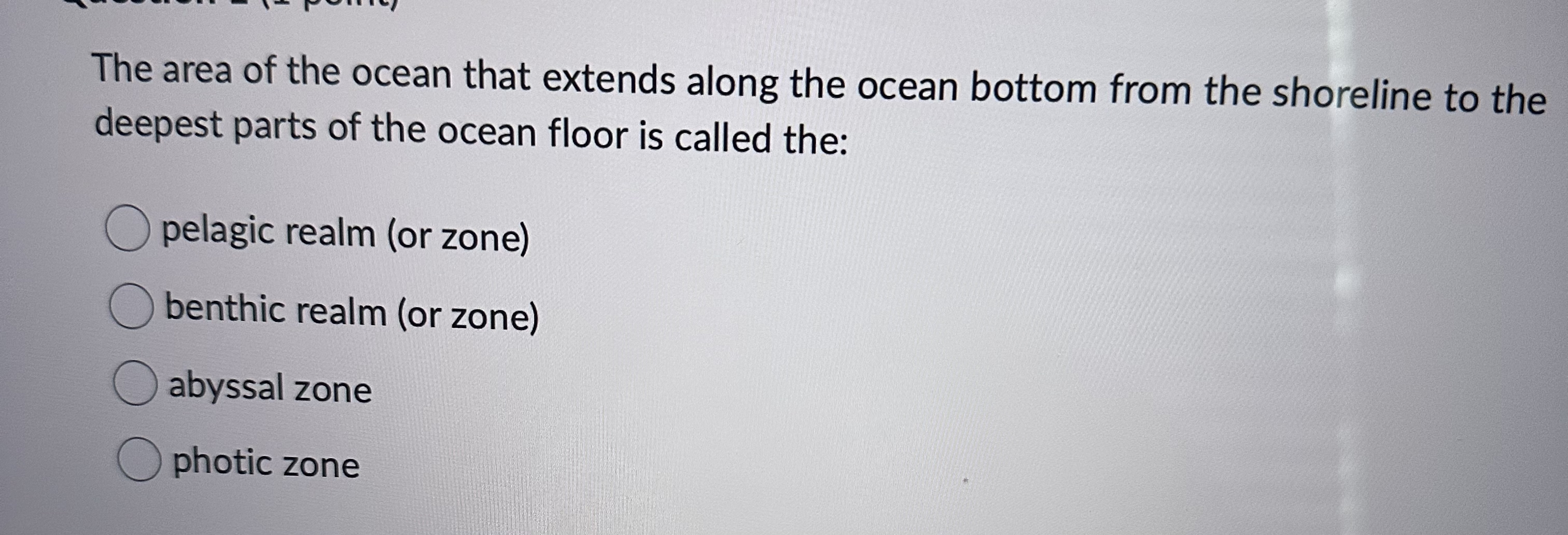 Solved The area of the ocean that extends along the ocean | Chegg.com