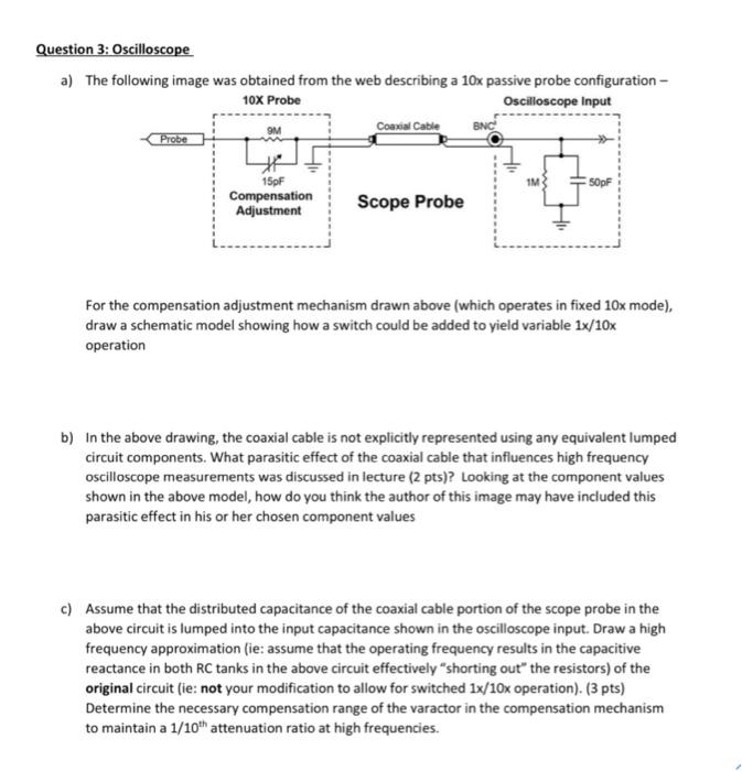 Question 3 Oscilloscope a) The following image was