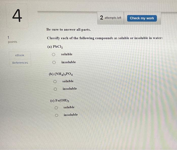 Solved Be Sure To Answer All Parts. Classify Each Of The | Chegg.com