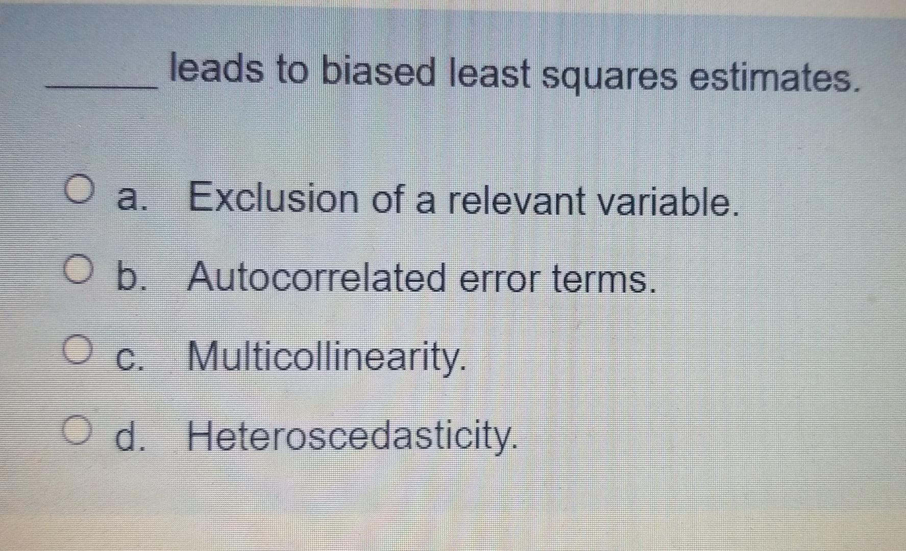 Solved Which of the following is a good example of the | Chegg.com