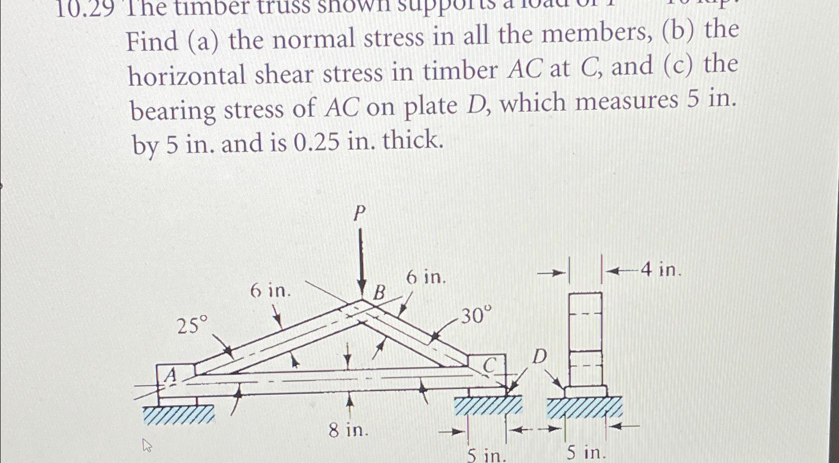 Solved Find (a) The Normal Stress In All The Members, (b) | Chegg.com